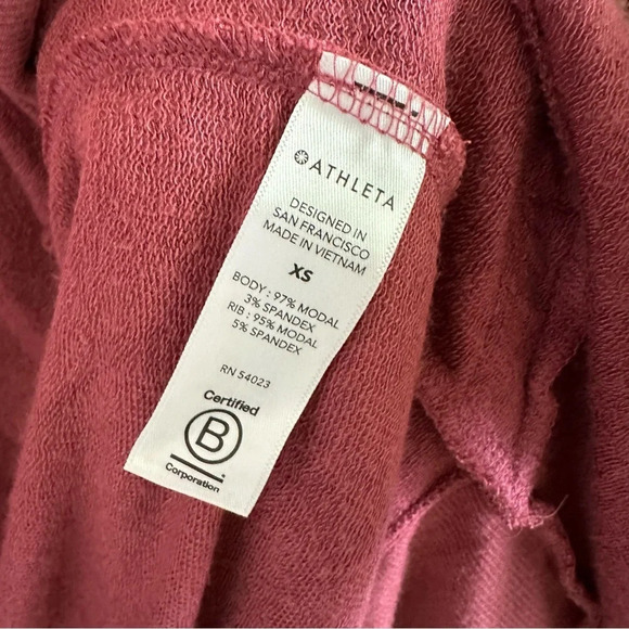 Athleta Womens XS Mauve Pink Prayanama Open Front Cardigan Wrap Modal Knit Cozy - Picture 6 of 6